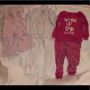 Girl pajamas set long and short sleeve